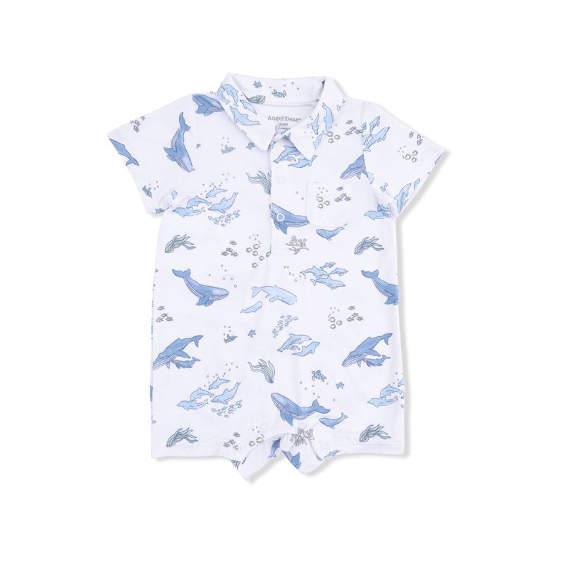 Angel Dear Watercolor Blue Whales - Polo Shortie