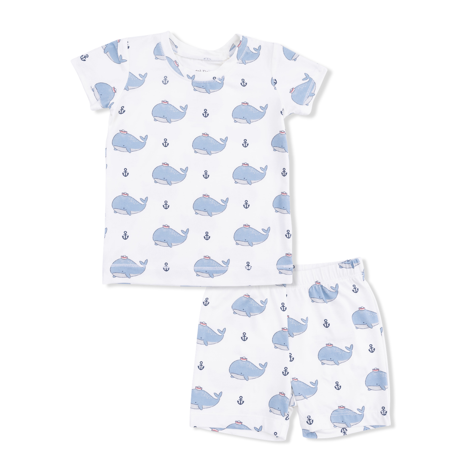 Angel Dear Bubbly Sailor Whales Blue - Loungewear Short Set