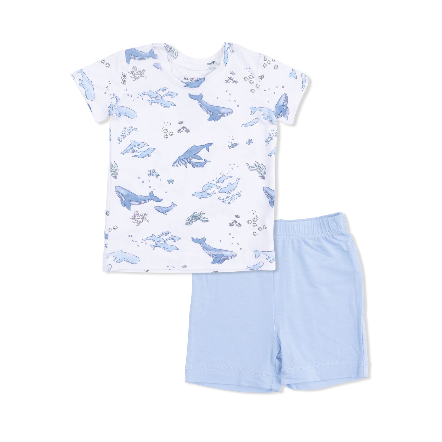 Angel Dear Watercolor Blue Whales - Loungewear Short Set
