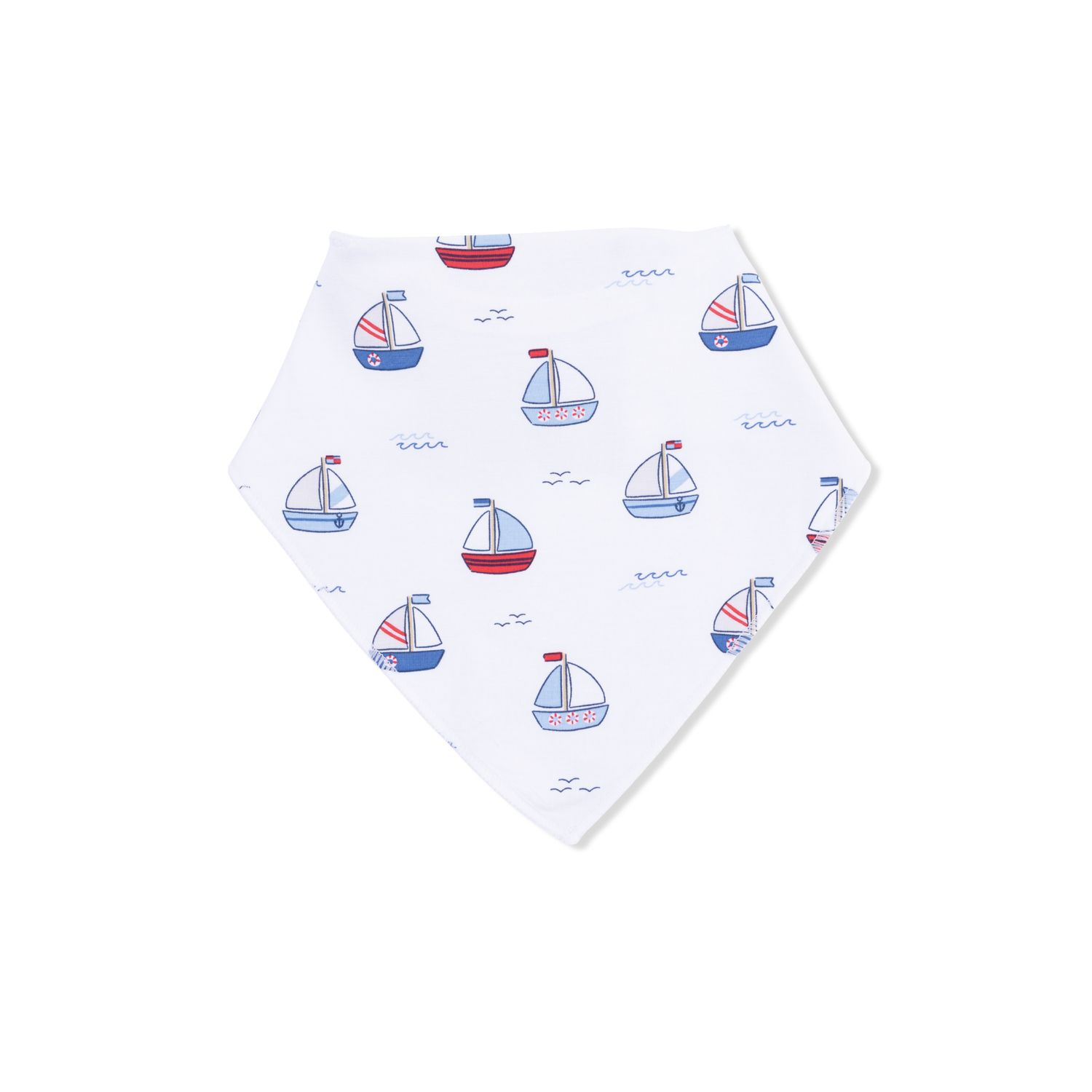 Angel Dear Bubbly Sailboats Blue - Bandana Bib
