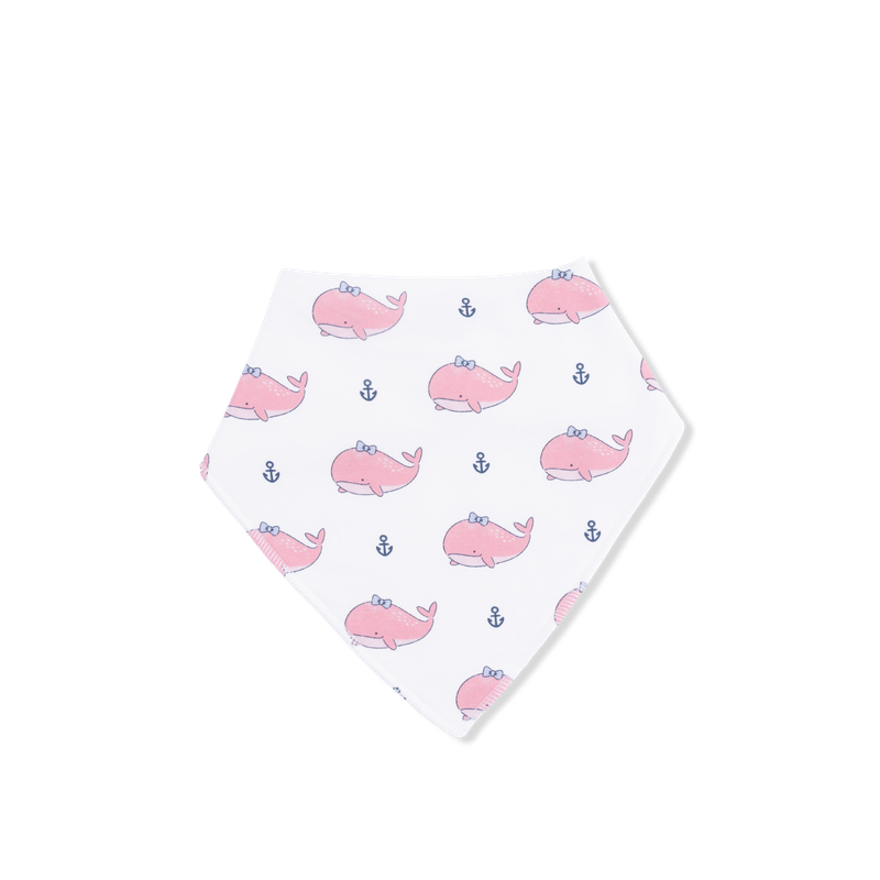 Angel Dear Bubbly Whale with Bow  Pink - Bandana Bib
