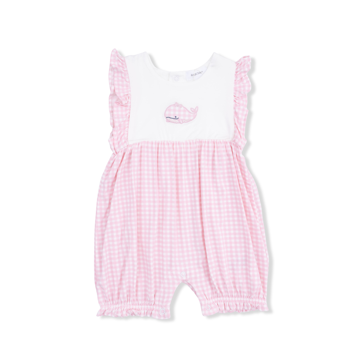 Angel Dear Bubbly Whale with Bow  Pink - Ruffle Playsuit
