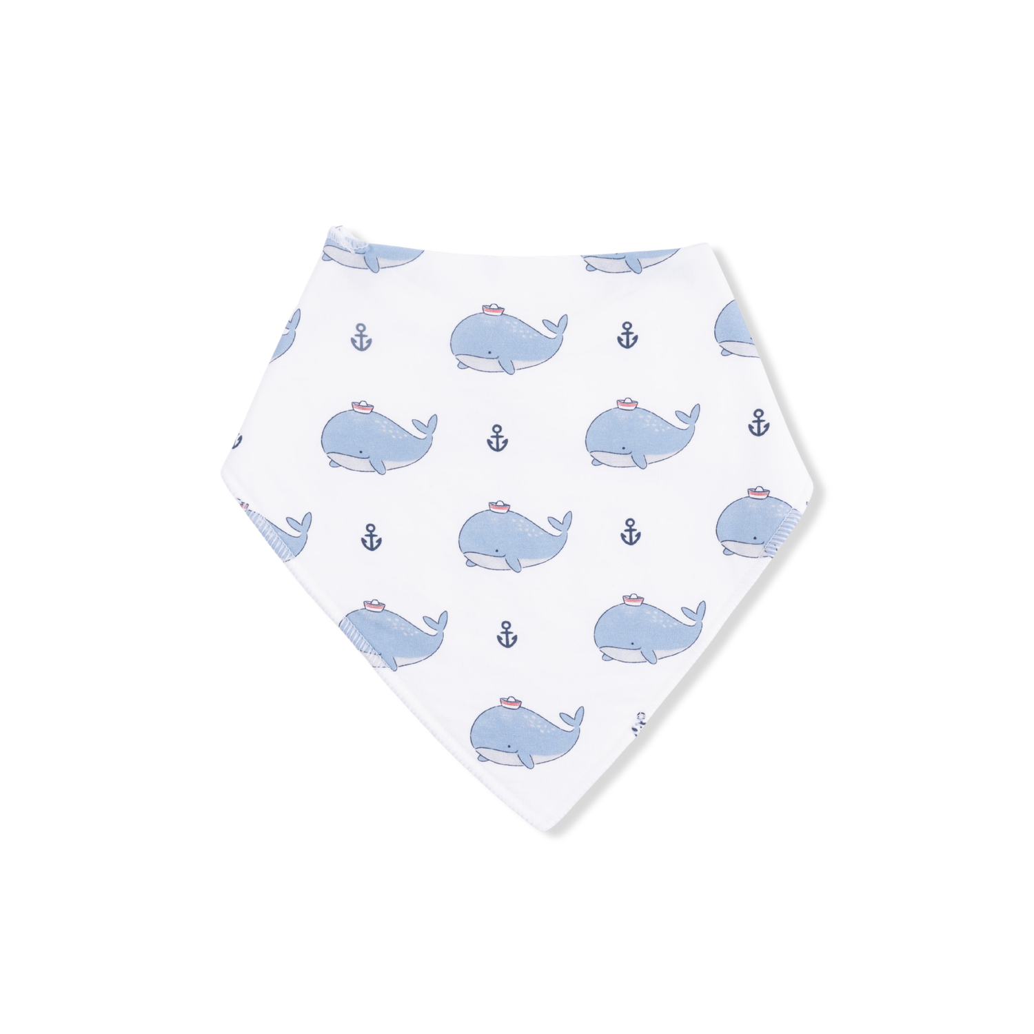Angel Dear Bubbly Sailor Whales Blue - Bandana Bib