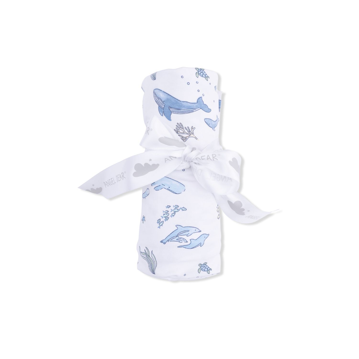 Angel Dear Watercolor Blue Whales - Swaddle Blanket