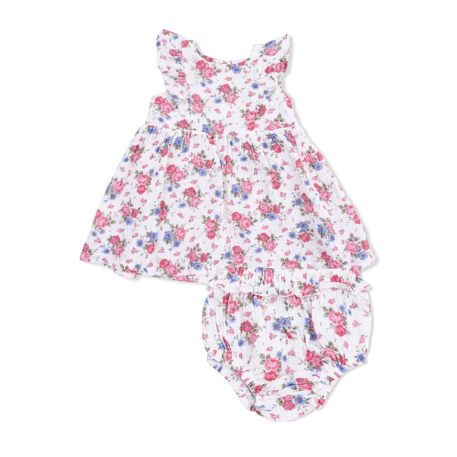 Angel Dear Cabbage Roses - Ruffle Sleeve Dress and Bloomer