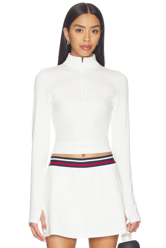 SPLITS 59 STEVIE ACTIVE RIB HALF ZIP WAIST LENGTH WHITE