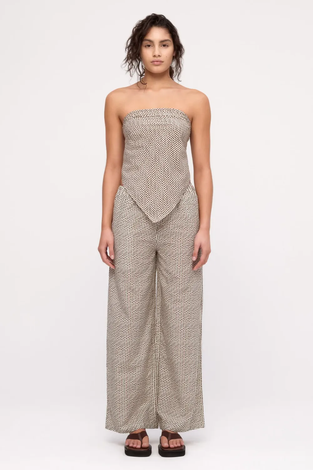 Zulu &amp; Zephyr Cotton Silk Pant Natural Spot