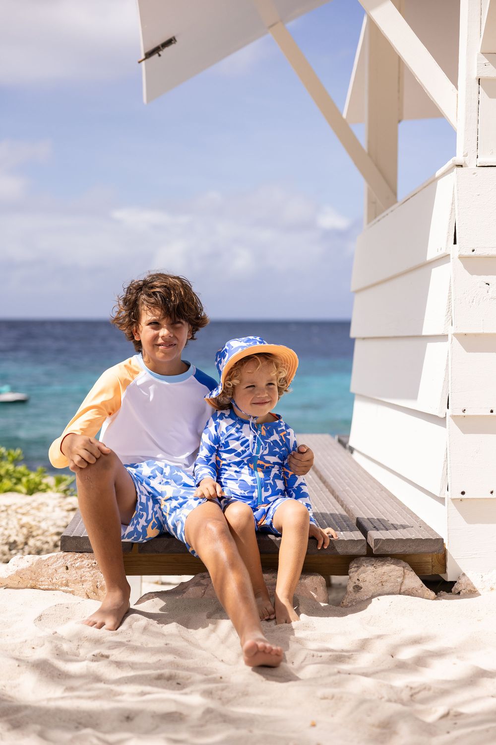 SNAPPER ROCK BLUE PAPAYA LS RASH TOP