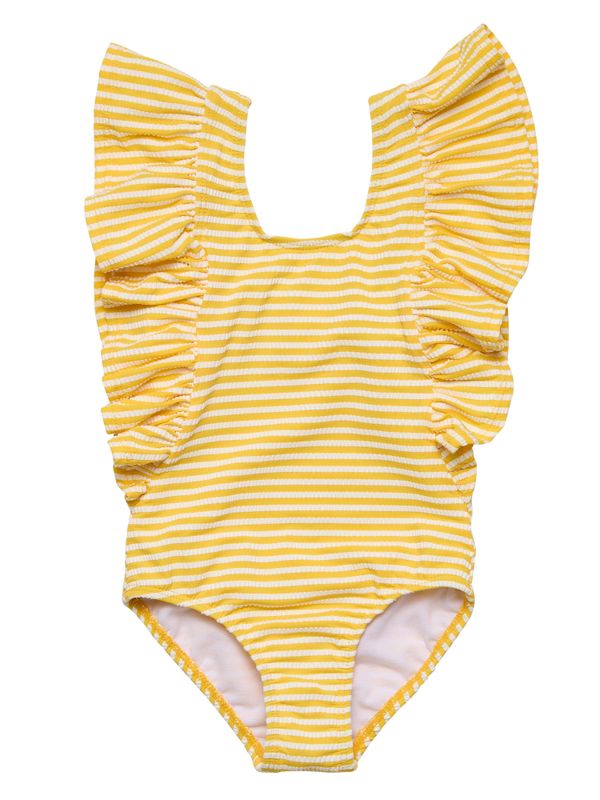 SNAPPER ROCK SUNSHINE STRIPE WIDE FRILL SWIMSUIT