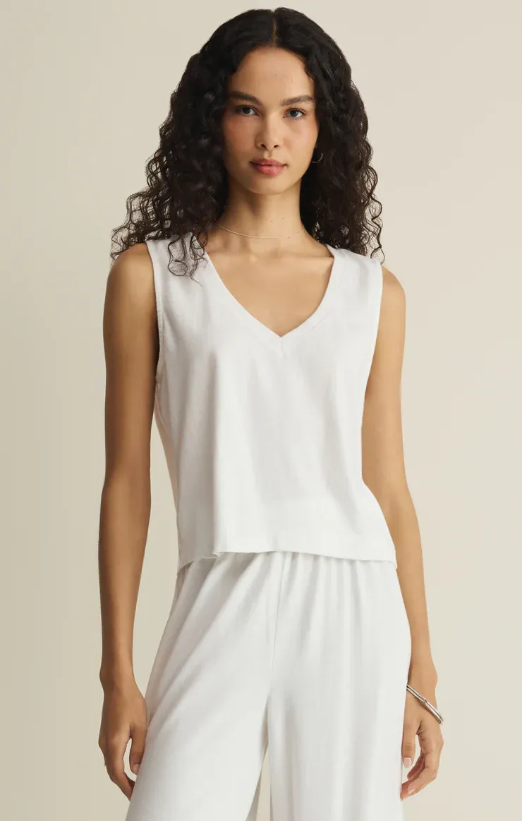 Z Supply Sloane V-Neck Top White