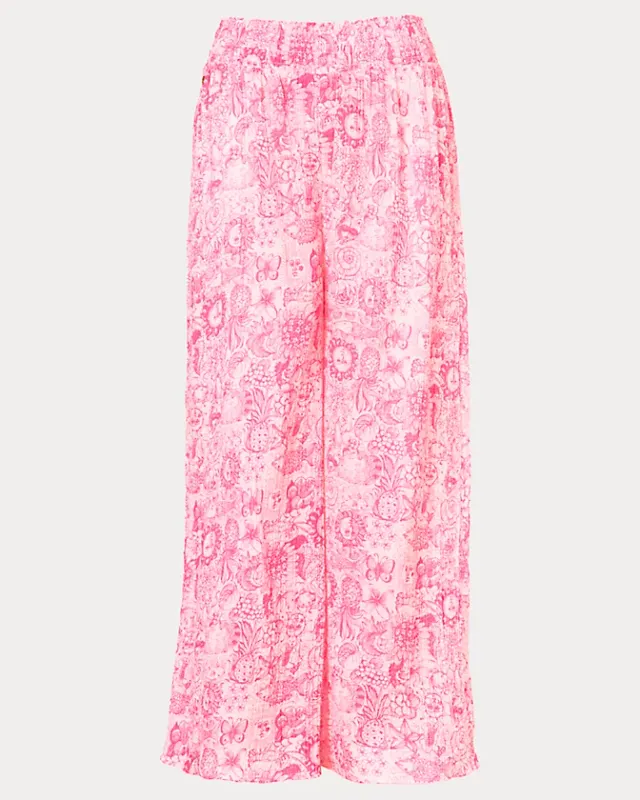 Lilly Pulitzer Enzo Pant Coverup Cherry Blossom Pink Lil Fleur De Lilly