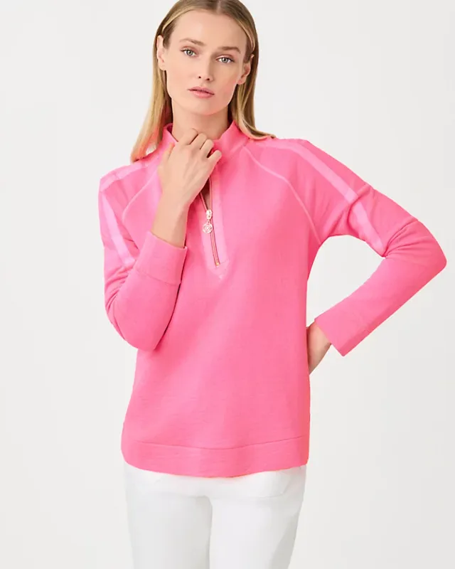 Lilly Pulitzer Ashlee Half-Zip Pullover Cherry Blossom Pink
