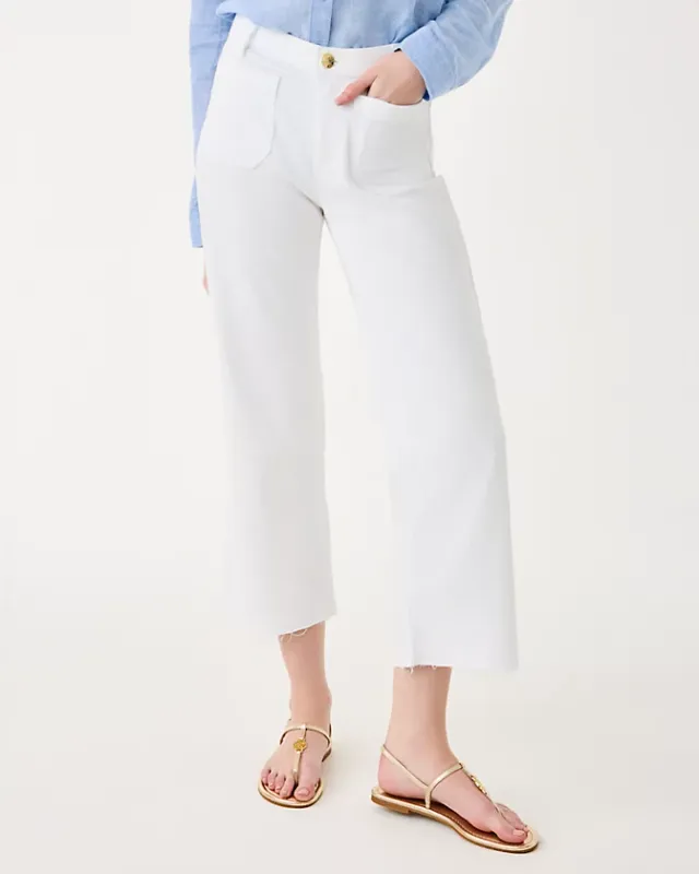 Lilly Pulitzer Harleen High Rise Crop Jean Resort White