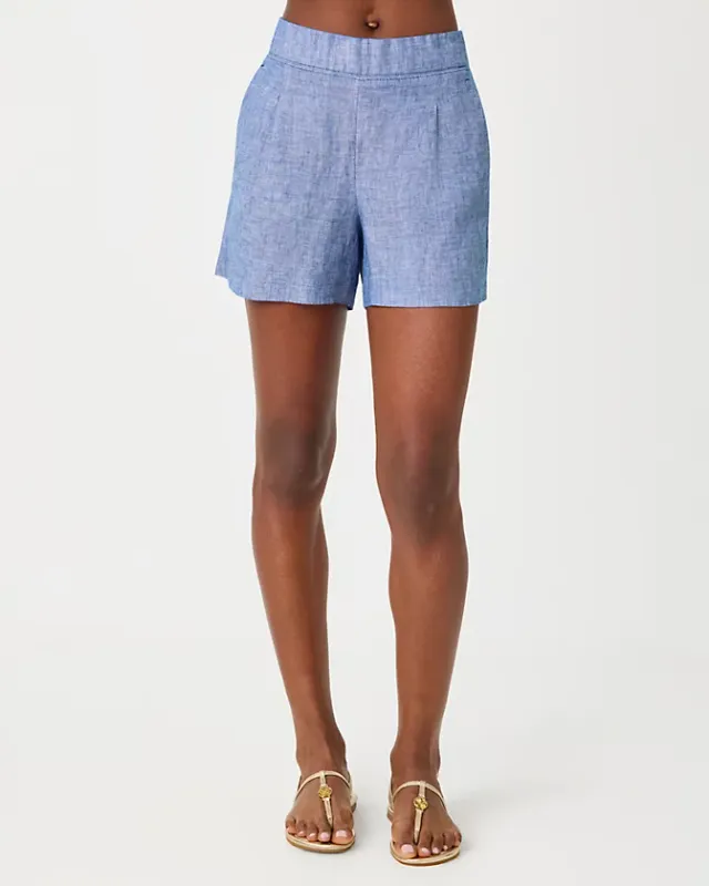 Lilly Pulitzer Captina Linen Short Starlight Navy X Resort White