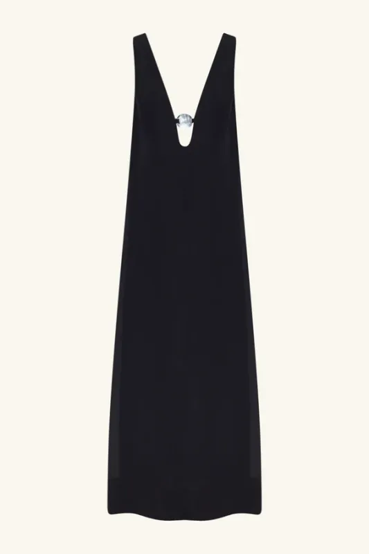 SHONA JOY PALOMA PLUNGED MAXI DRESS BLACK