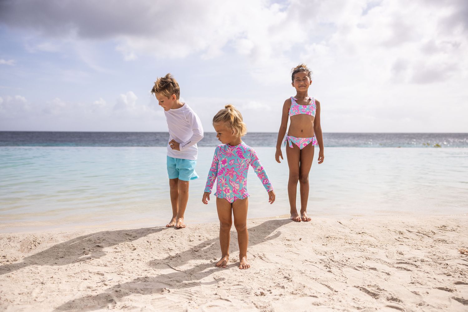 SNAPPER ROCK TROPICAL GLOW RECYCLED LEG FRILL SURF SUIT BLUE