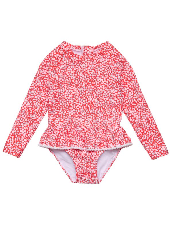 SNAPPER ROCK DITSY BLOOM SKIRT SURF SUIT RED