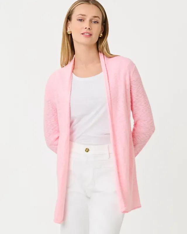 Lilly Pulitzer Faretta Long Length Cardigan Pink Muse