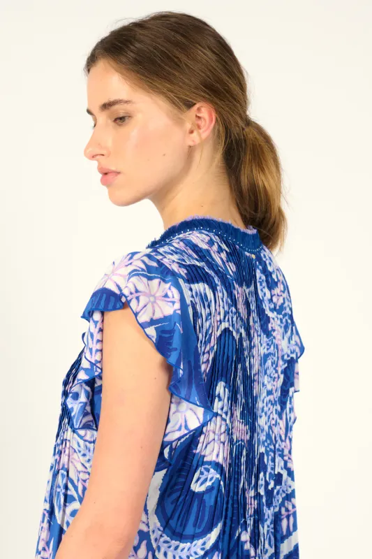 POUPETTE ST BARTH MINI DRESS SASHA V BLUE HOLY SNAKE