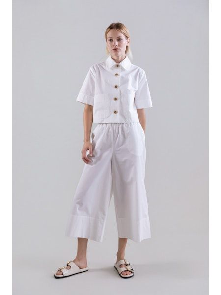 Psophia Wide Leg White Pants