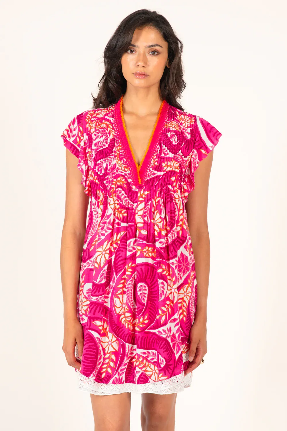 POUPETTE ST BARTH MINI DRESS SASHA V PINK HOLY SNAKE