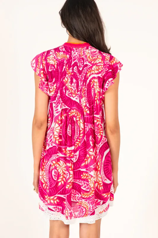 POUPETTE ST BARTH MINI DRESS SASHA V PINK HOLY SNAKE