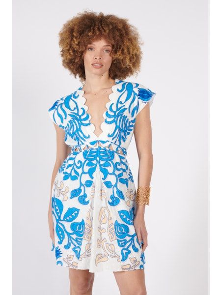 POUPETTE ST BARTH MINI DRESS HAZEL CJ WHITE BLUE RITUAL