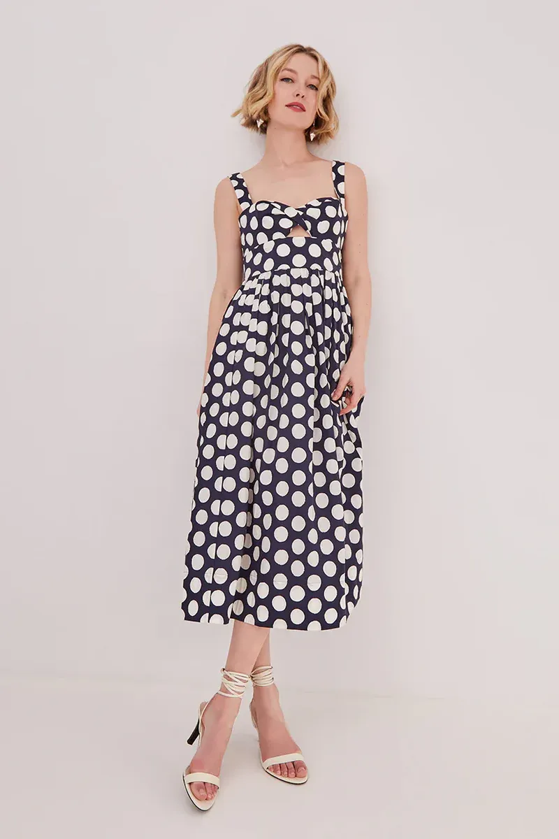 Cara Cara Clover Dress Celeste Dot Navy