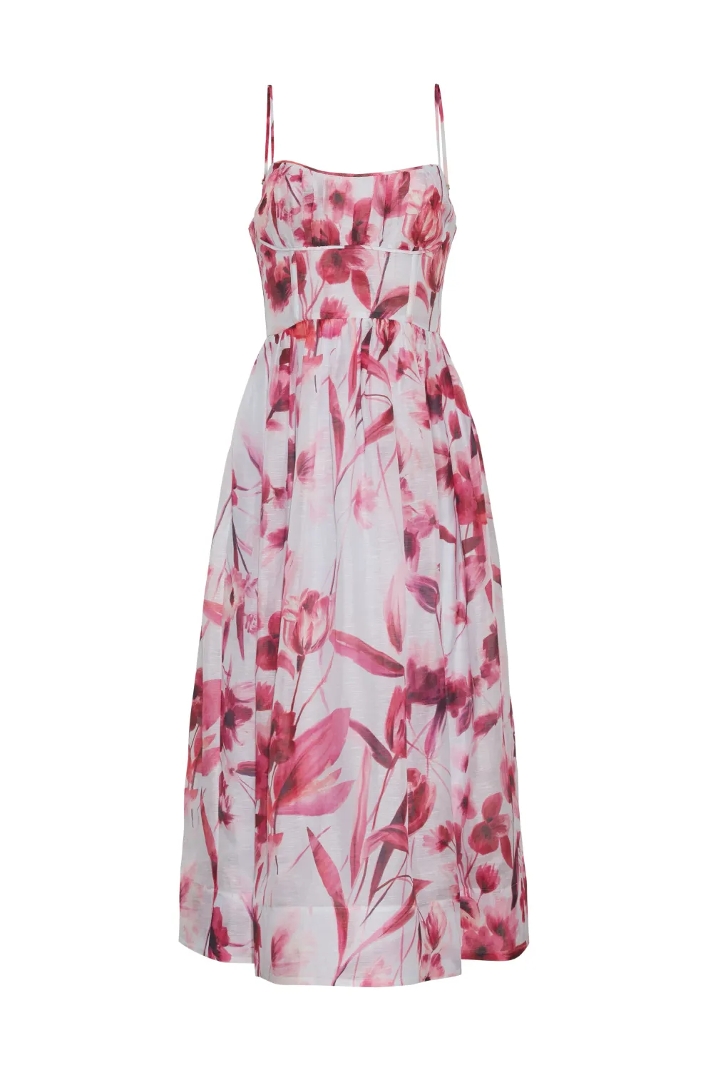 Cara Cara Alba Midi Dress Petal Sketch Light Blue