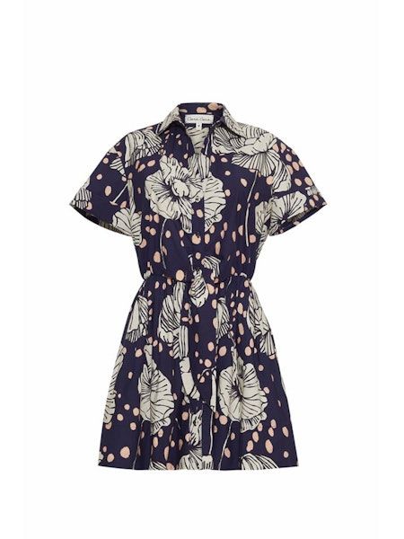 Cara Cara Asbury Mini Dress Dotted Flora Navy