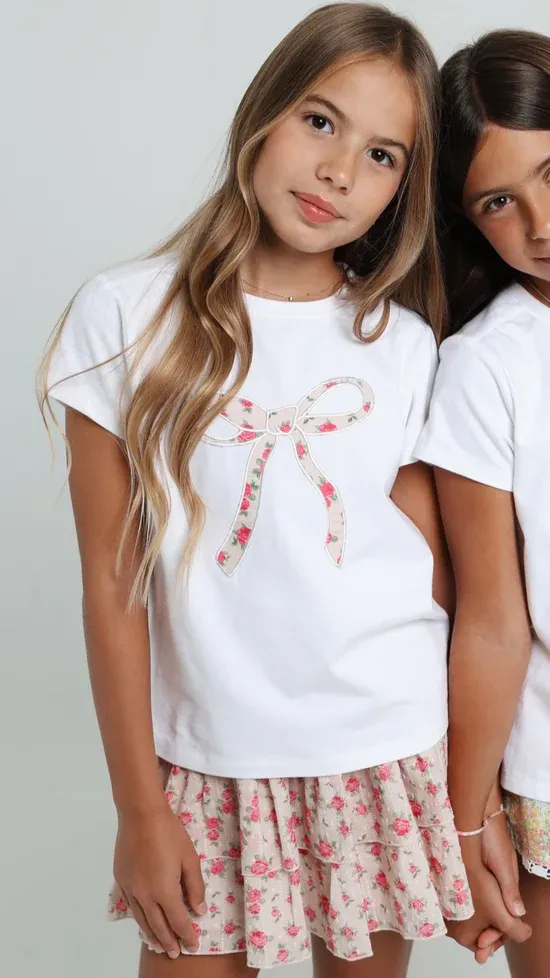 Summer Loving Bow-T-Shirt-In-Petite-Rose