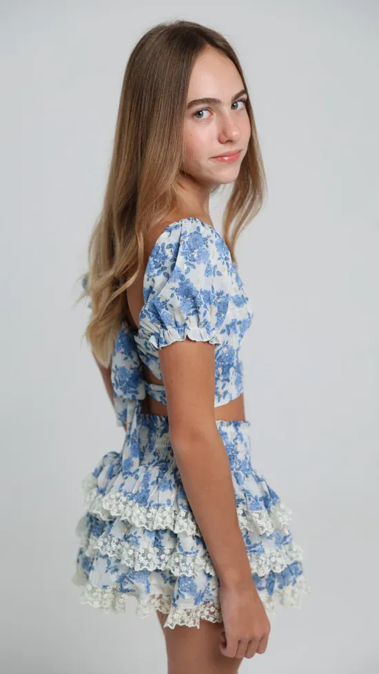 Summer Loving Coco-Skirt-In-Blue-Reverie