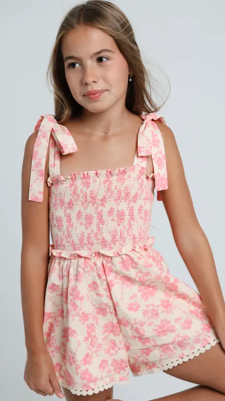Summer Loving Shellona-Romper-In-Pink-Petal