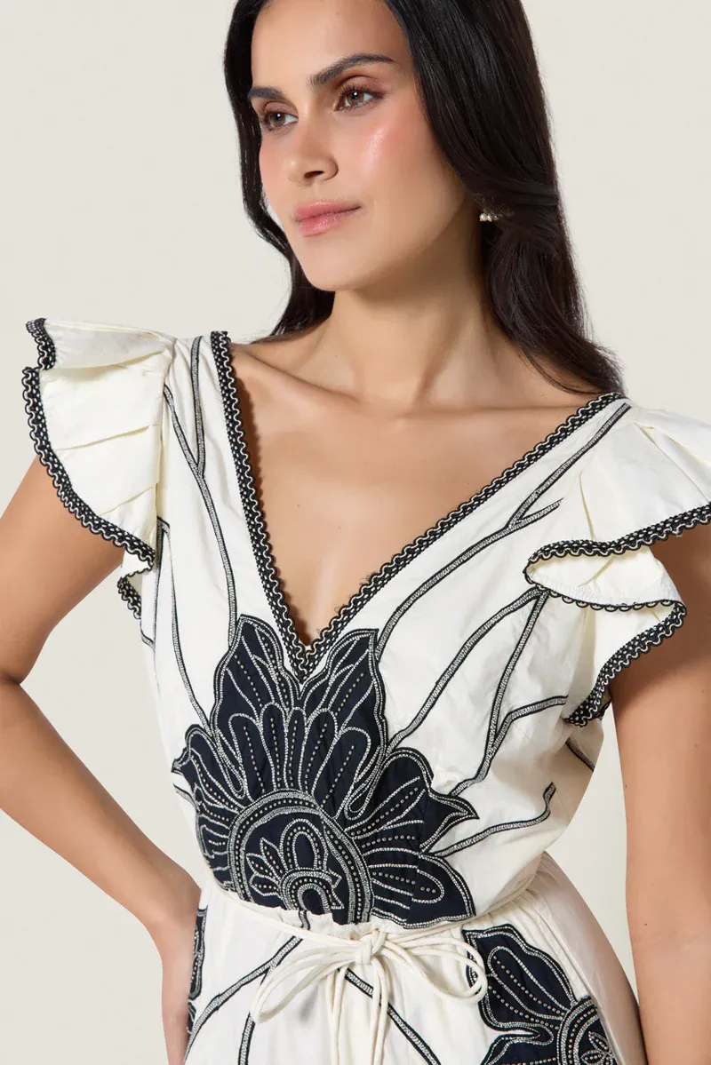 SCARLETT POPPIES VITTORIO DRESS WHITE