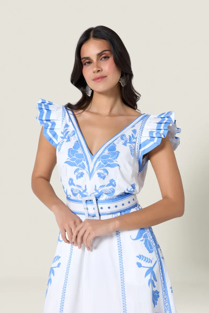 SCARLETT POPPIES VALMIRA DRESS WHITE