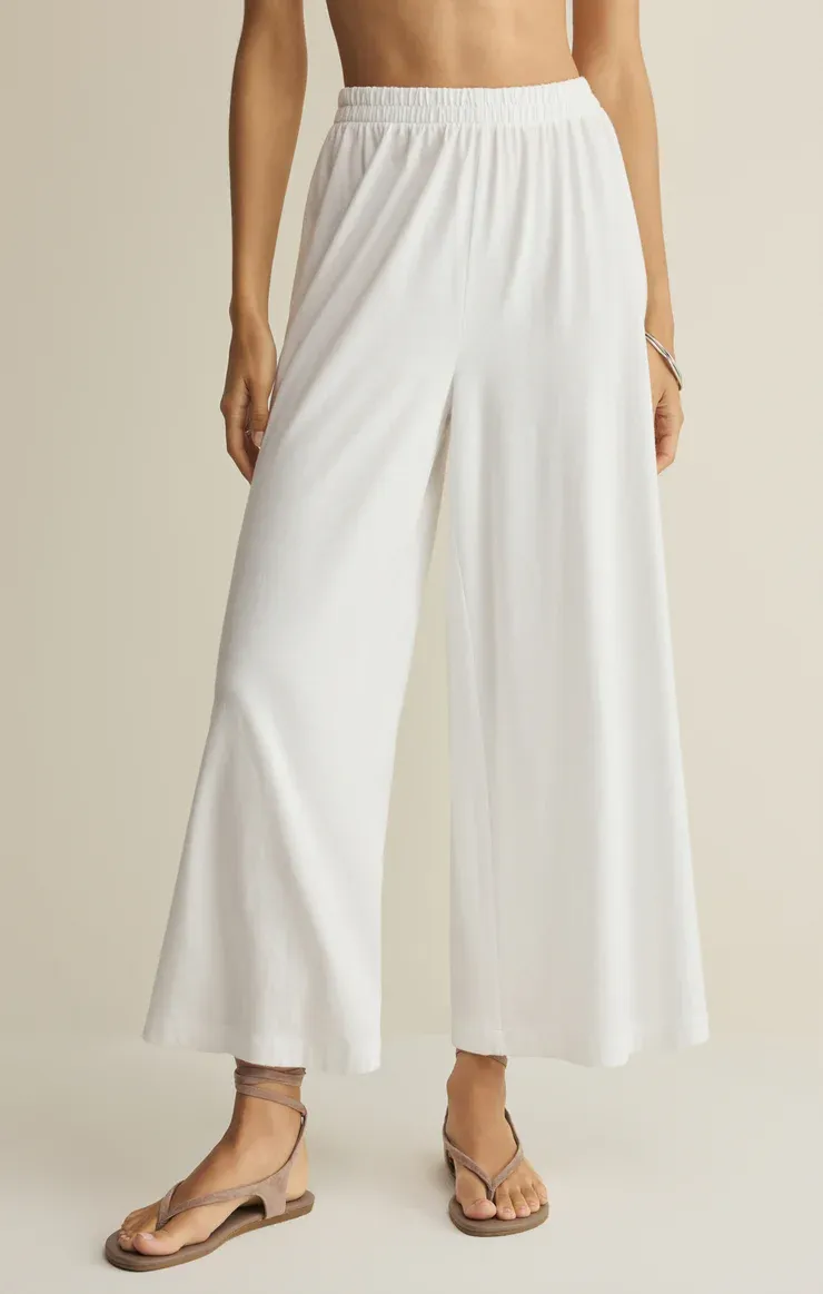 Z Supply Scout Jersey Crop Flare Pant White