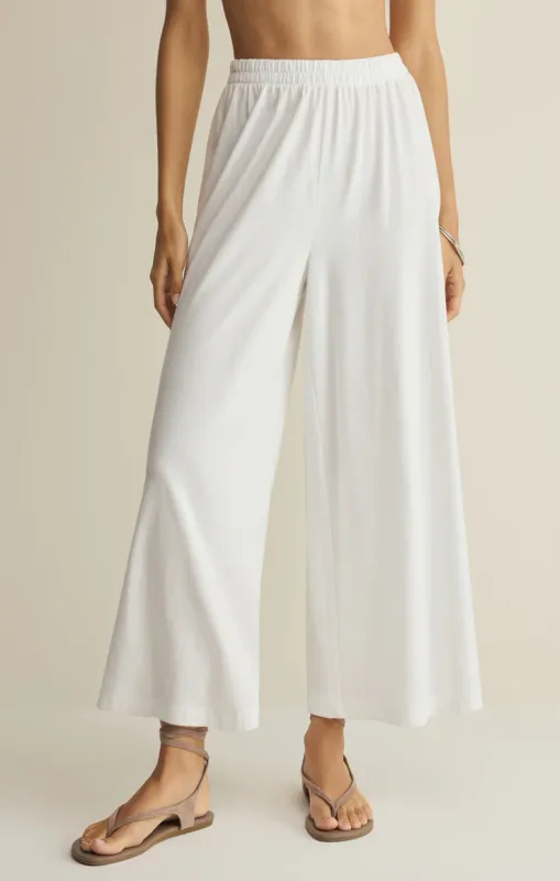 Z Supply Scout Jersey Crop Flare Pant White