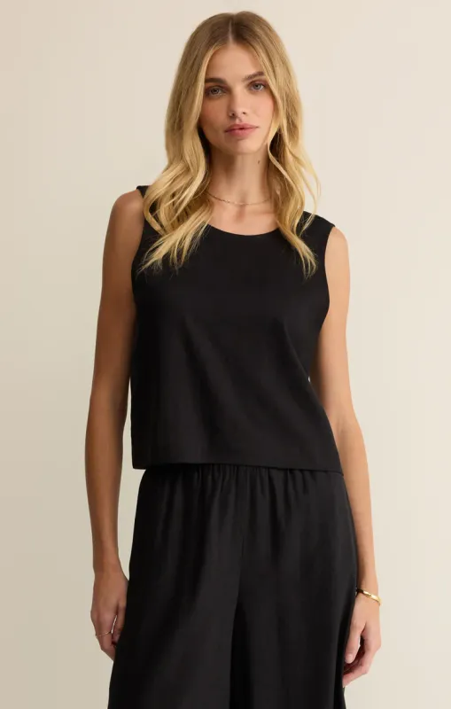 Z Supply Sloane Linen Top Black