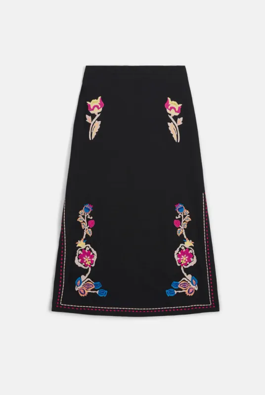 LOUISE MISHA MIDI SKIRT AMARANTE BLACK