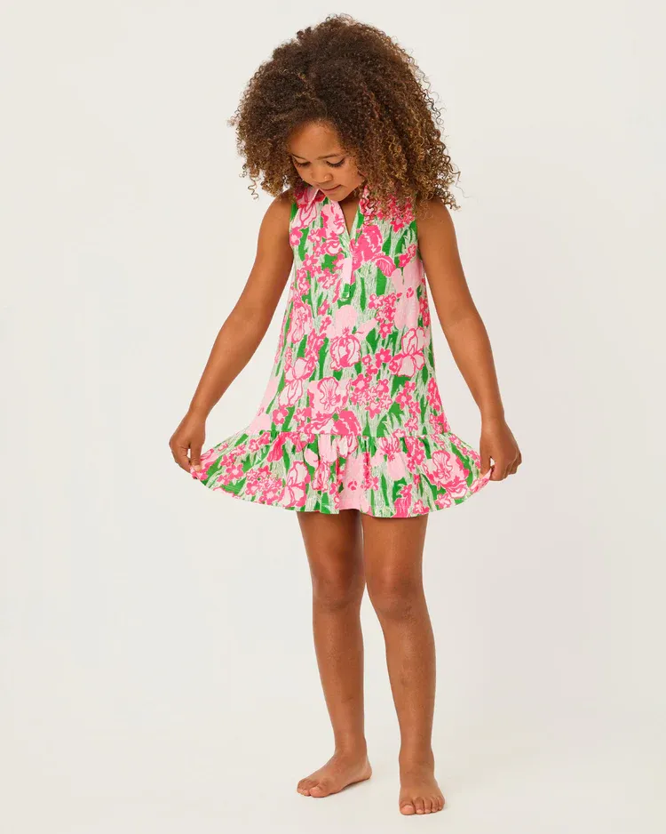 LILLY PULITZER MINI RIEGAN DRESS PUTTING GREEN HANNAH