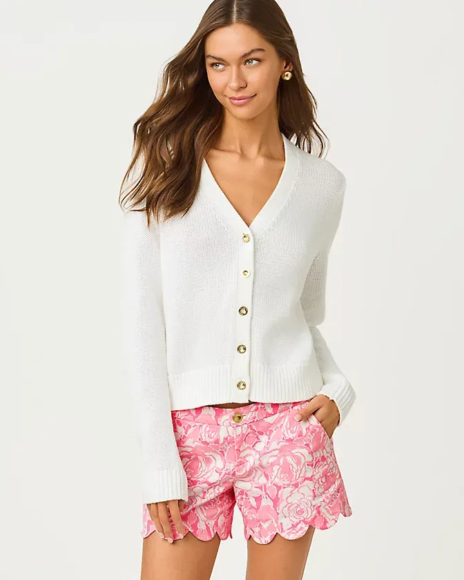 Lilly Pulitzer Tippery Cardigan Resort White