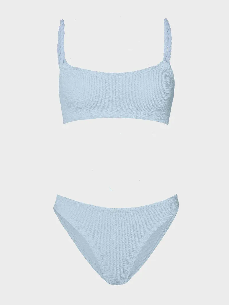 HUNZA G PHOEBE BIKINI  METALLIC ICE BLUE