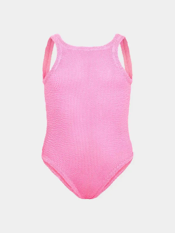 HUNZA G KIDS CLASSIC SWIM BUBBLEGUM  7-12 YEARS