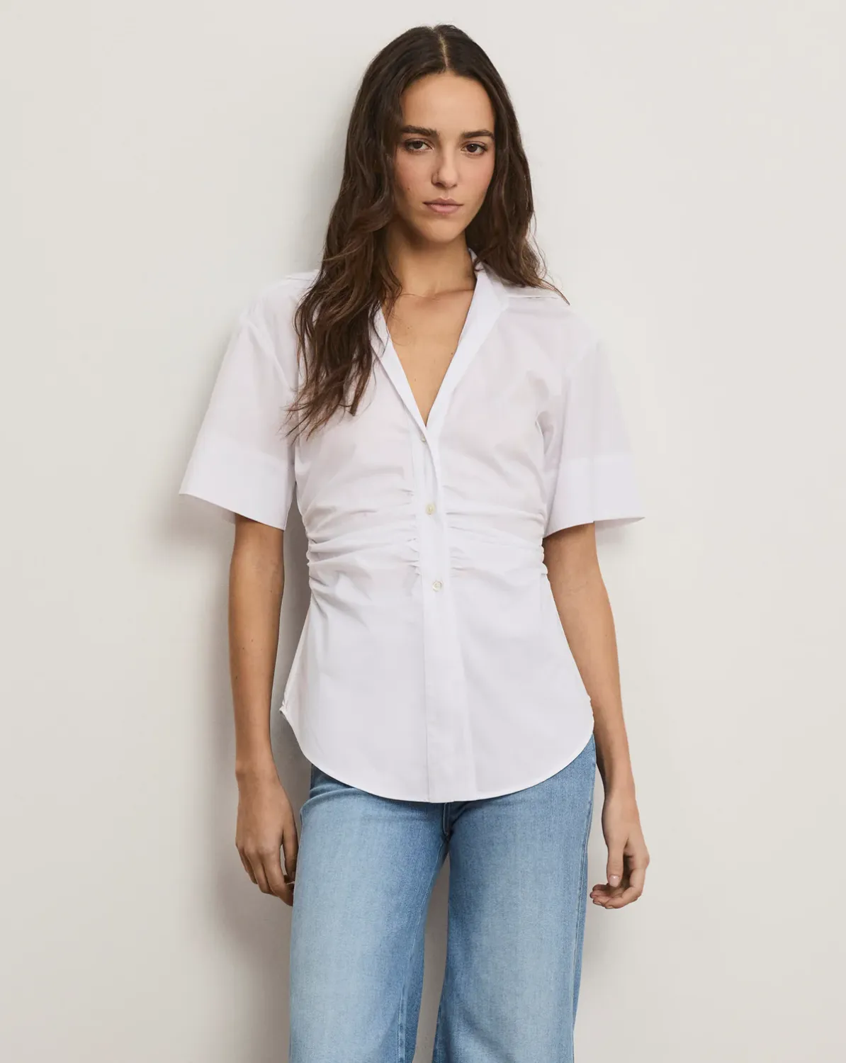 VERONICA BEARD SLEEVELESS DEVRA TOP WHITE