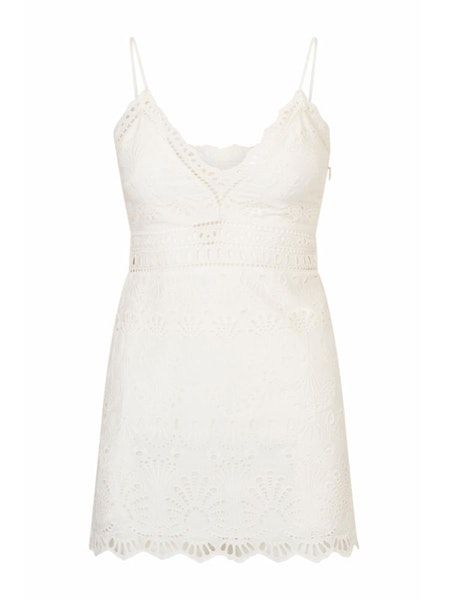 LOVE SHACK FANCY PEPPY DRESS OPTIC WHITE
