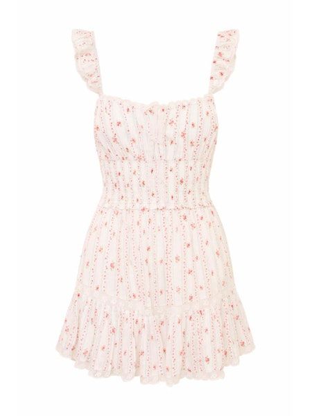 LOVE SHACK FANCY MARALINA DRESS POPPY RED