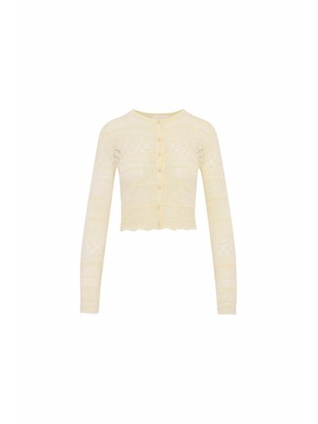 LOVE SHACK FANCY BRIGETTE CARDIGAN SUGAR DAISY