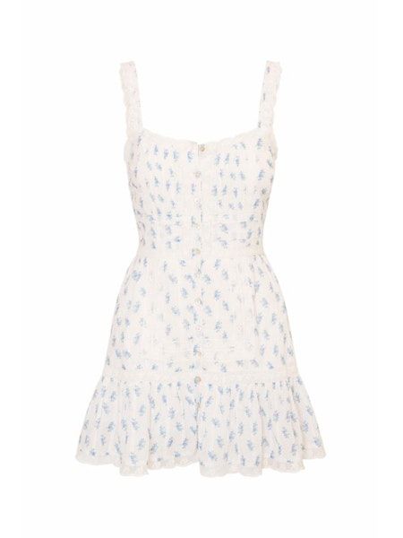 LOVE SHACK FANCY ANDELA DRESS INDIGO CLOUD