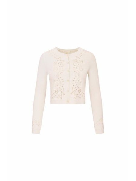 LOVE SHACK FANCY LEDA CARDIGAN WHITE VANILLA