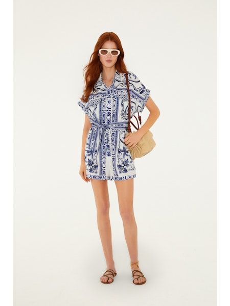 FARM RIO WONDERFUL CITY OFF-WHITE ROMPER